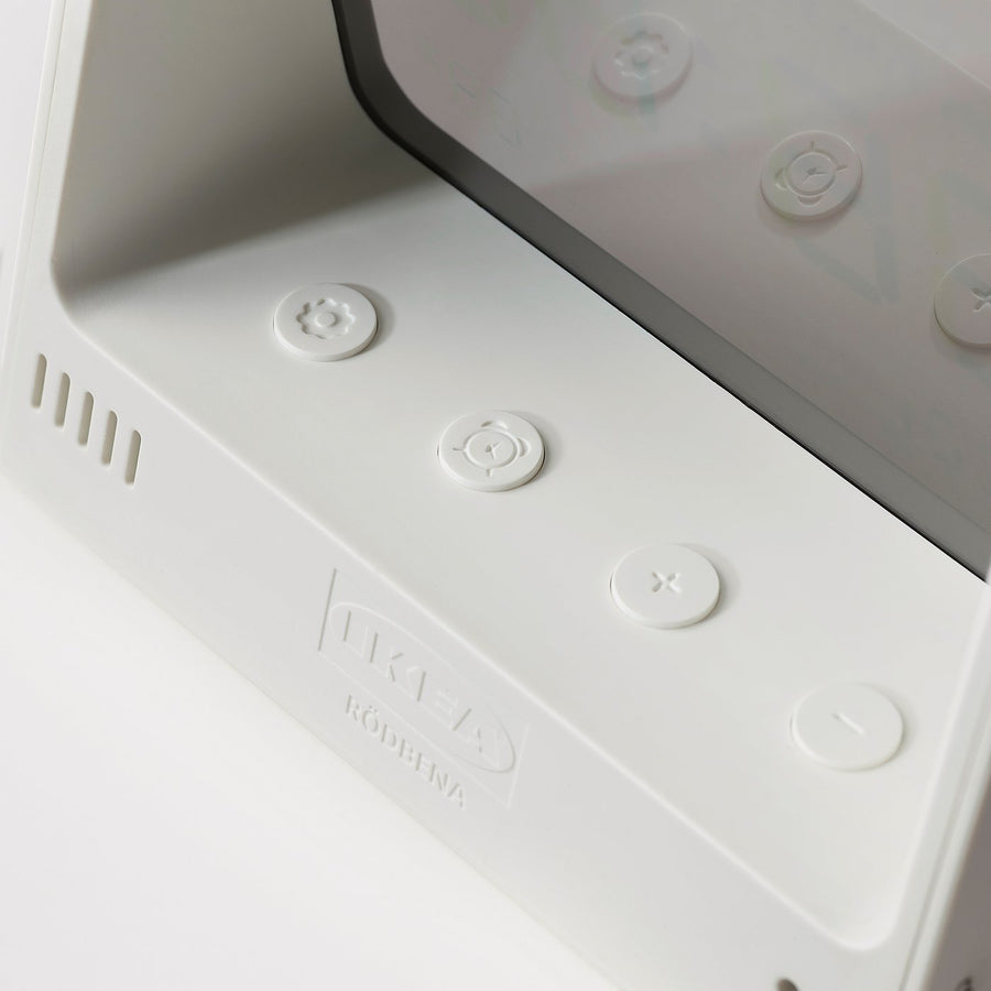 RÖDBENA alarm clock with hygro-/thermometer, 10x11x5 cm
