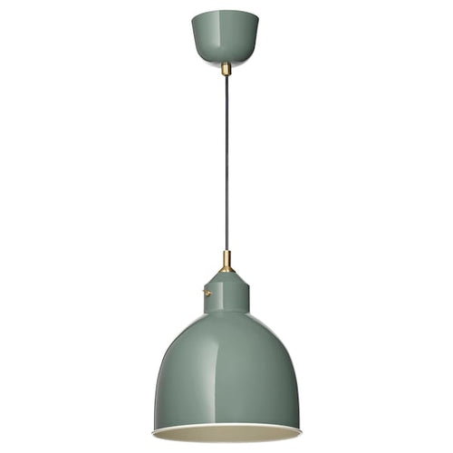 RÖDFLIK - Pendant lamp, grey-green