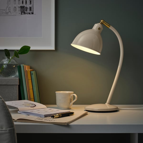 RÖDFLIK desk lamp, light beige, 14 cm
