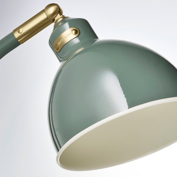 RÖDFLIK - Desk lamp, grey-green