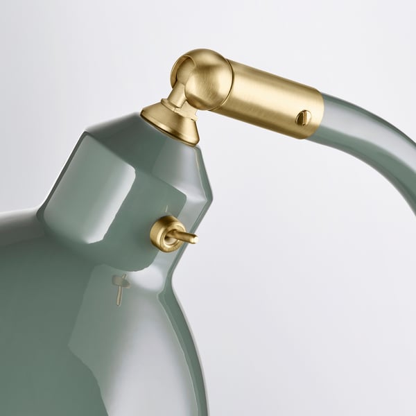 RÖDFLIK desk lamp, grey-green, 14 cm