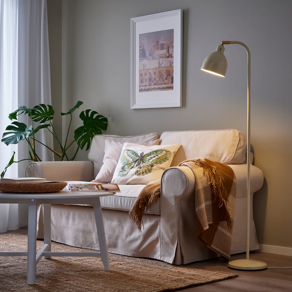 RÖDFLIK floor/reading lamp, light beige, 40x140 cm