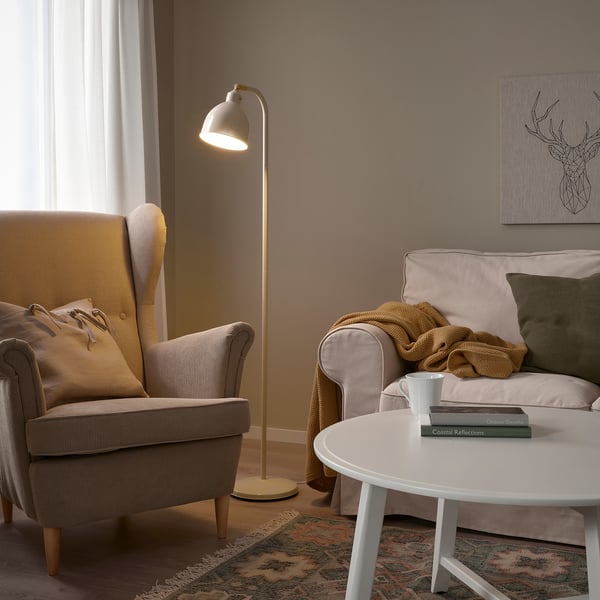 RÖDFLIK floor/reading lamp, light beige, 40x140 cm