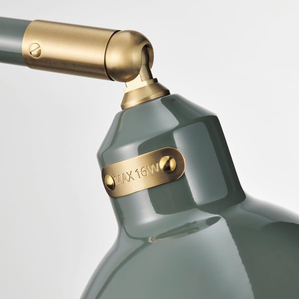 RÖDFLIK floor/reading lamp, grey-green, 16 cm