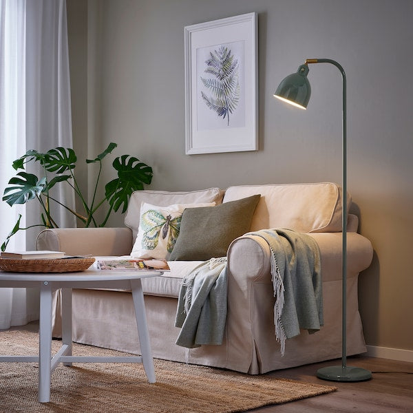 RÖDFLIK - Floor/lamp, grey-green