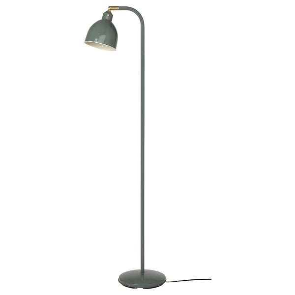 RÖDFLIK floor/reading lamp, grey-green, 16 cm