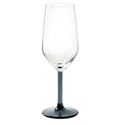 RÖDRÄKA champagne glass, blue-grey/clear glass, 25 cl