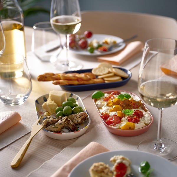 RÖDSNULTRA serving plate, mixed patterns, 20x11 cm, 3 pack
