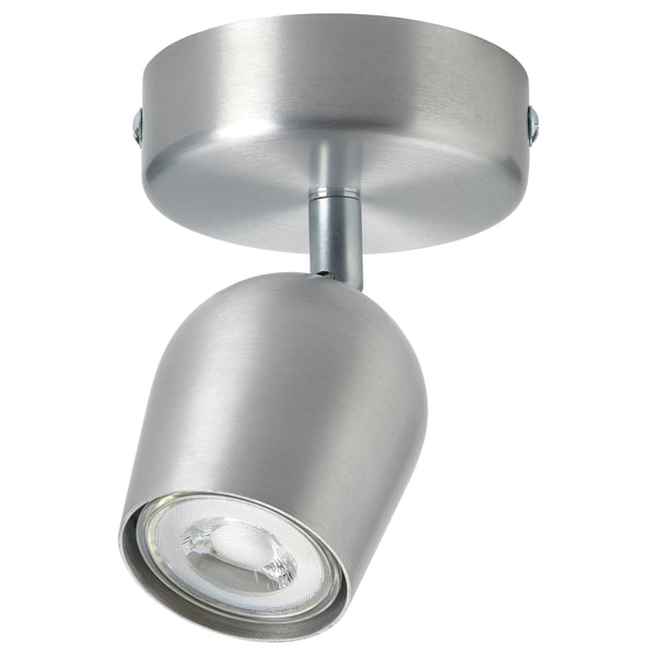 RÖKFRI ceiling spotlight with 1 spot, aluminium-colour, 9.5 cm