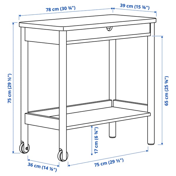 RÖNNINGE trolley, birch, 78x39 cm