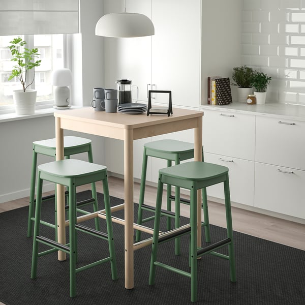 RÖNNINGE / RÖNNINGE - Table and 4 bar stools ,