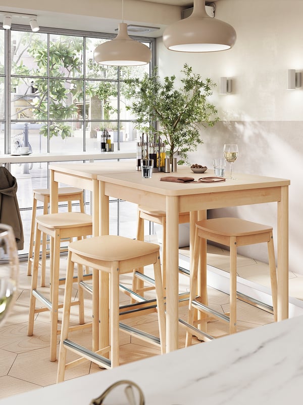 RÖNNINGE - Bar stool, birch, 75 cm