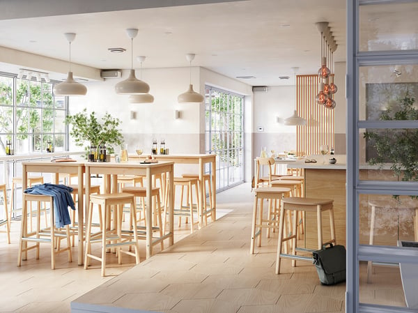 RÖNNINGE bar table, birch, 75x75 cm