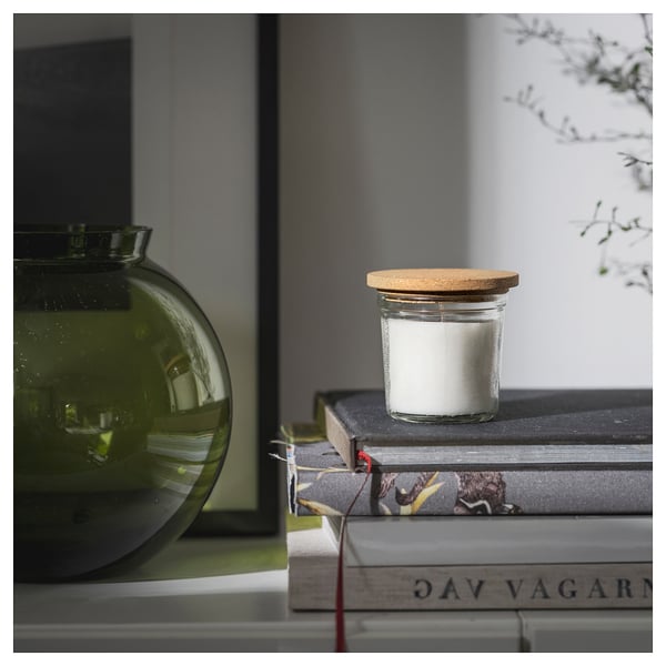 RÖNNSPIREA lid for scented candle, cork, 8 cm