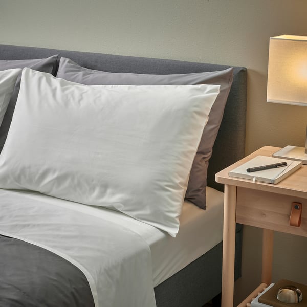 RÖNNVECKMAL pillowcase, white, 50x80 cm