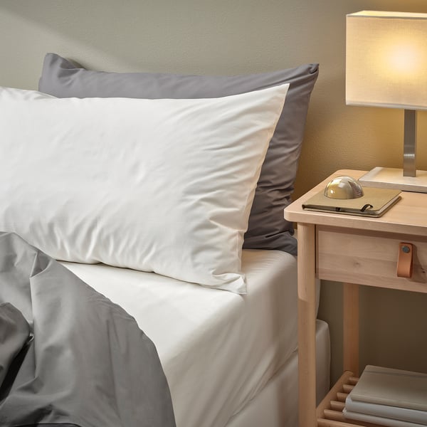 RÖNNVECKMAL - Fitted sheet, white, 90x200 cm