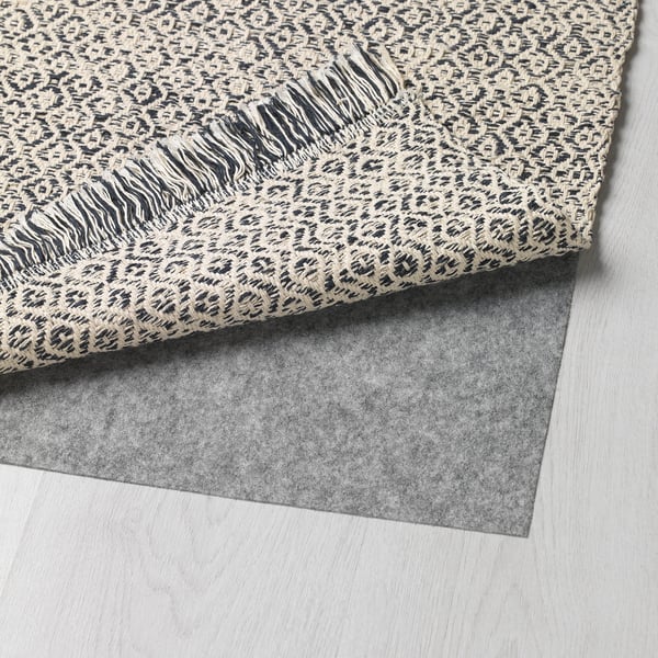 RÖRKÄR - RÖRKÄR Rug, flatwoven, black/natural, 80x150 cm
