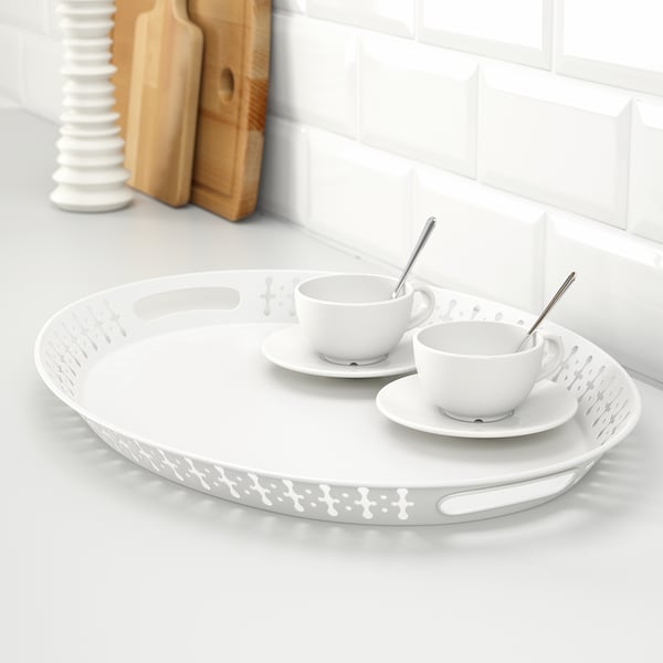 ROMANTISK - ROMANTISK Tray, white, 52x39 cm