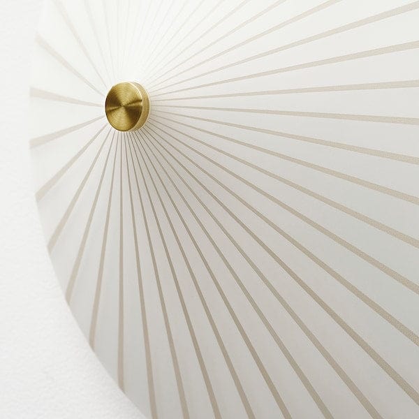 RORKULT - Wall lamp, wired-in installation, stripe pattern/white glass, 35 cm