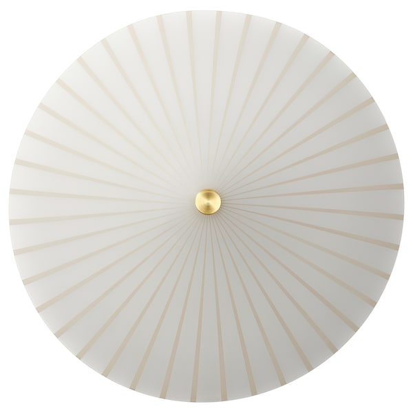 RORKULT - Wall lamp, fixed installation, striped motif/white glass,35 cm