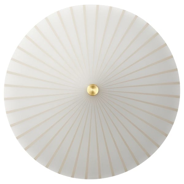 RORKULT - Wall lamp, wired-in installation, stripe pattern/white glass, 35 cm