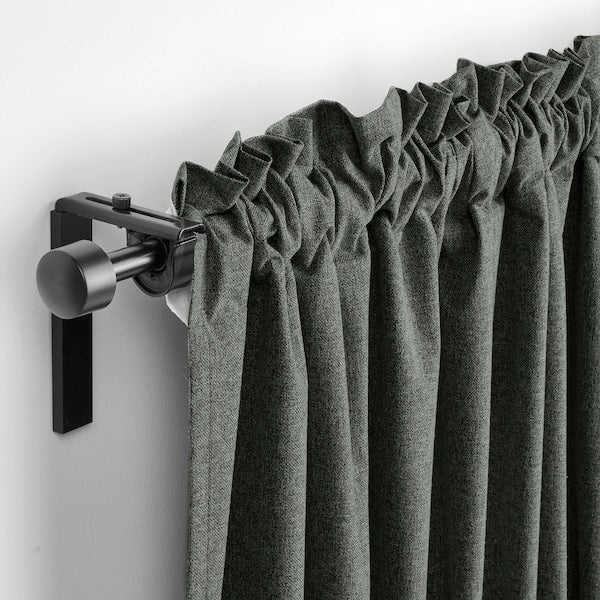 ROSENMANDEL - Blackout curtain, 2 sheets, dark green, 135x300 cm