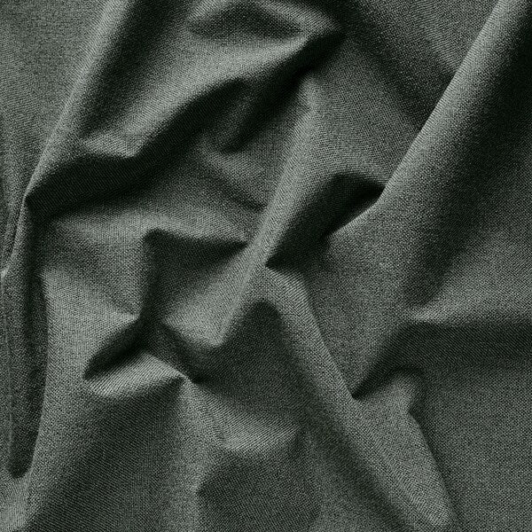 ROSENMANDEL block-out curtains, 1 pair, dark green/with heading tape, 135x300 cm