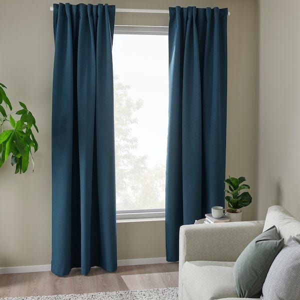 Ikea ROSENMANDEL - Tenda semioscurante, 2 teli, blu scuro, 135x300 cm , 135x300 cm