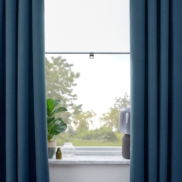 Ikea ROSENMANDEL - Tenda semioscurante, 2 teli, blu scuro, 135x300 cm , 135x300 cm