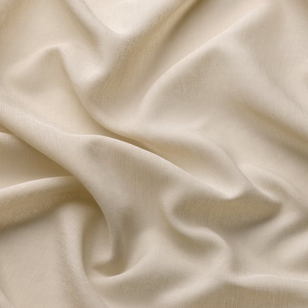 ROSENROBINIA sheer curtains, 1 pair, beige/with heading tape, 145x300 cm