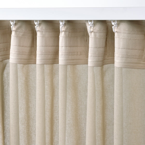 ROSENROBINIA - Thin curtain, 2 sheets, beige, , 145x300 cm