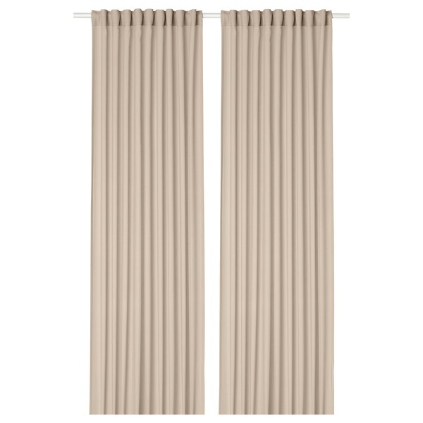 ROSENROBINIA - Thin curtain, 2 sheets, beige, , 145x300 cm