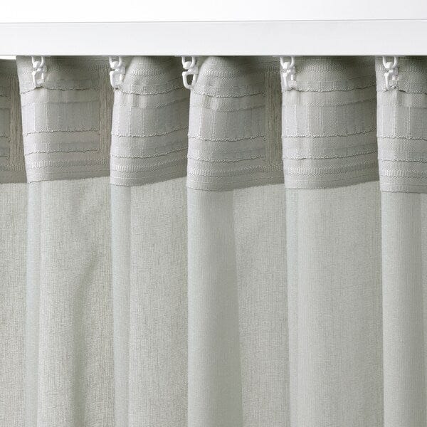 Ikea ROSENROBINIA - Thin curtain, 2 sheets, light grey, , 145x300 cm