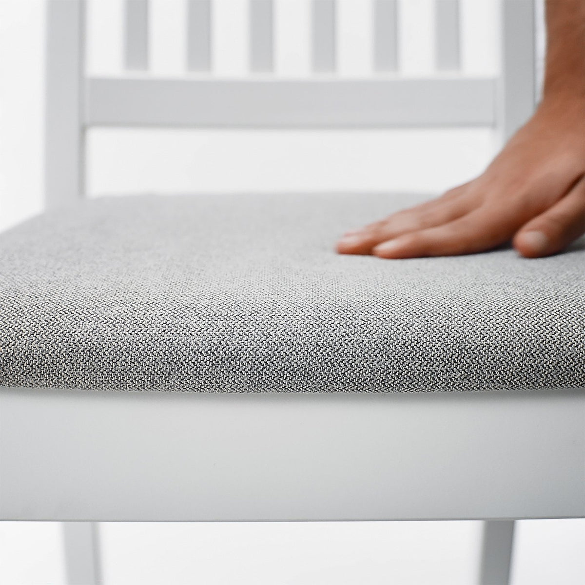 ROSENTORP / NÄSINGE table and 4 chairs, ash veneer white/Tibbleby beige-grey white, 110/155 cm