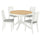 ROSENTORP / NÄSINGE table and 4 chairs, ash veneer white/Tibbleby beige-grey white, 110/155 cm