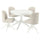 ROSENTORP / ROSENTORP table and 4 chairs, white/white Kilanda light beige, 110/155 cm