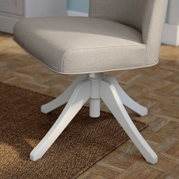 ROSENTORP / ROSENTORP table and 4 chairs, white/white Kilanda light beige, 155/215x87 cm