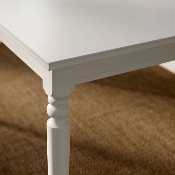 ROSENTORP / ROSENTORP table and 4 chairs, white/white Kilanda light beige, 155/215x87 cm