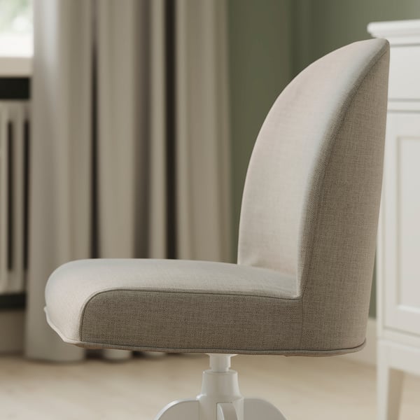 ROSENTORP / ROSENTORP table and 4 chairs, white/white Kilanda light beige, 155/215x87 cm