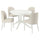 ROSENTORP / ROSENTORP table and 4 chairs, white/Kilanda light beige white, 110/155 cm