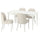 ROSENTORP / ROSENTORP table and 4 chairs, white/Kilanda light beige white, 155/215x87 cm