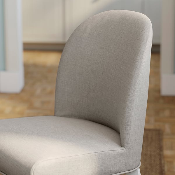 ROSENTORP / ROSENTORP table and 4 chairs, white/Kilanda light beige white, 110/155 cm