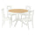 ROSENTORP / ROSENTORP table and 4 chairs, ash veneer white/white, 110/155 cm