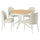ROSENTORP / ROSENTORP table and 4 chairs, ash veneer white/Kilanda light beige white, 110/155 cm