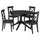 ROSENTORP / ROSENTORP table and 4 chairs, black/black, 110/155 cm