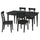 ROSENTORP / ROSENTORP table and 4 chairs, black/black, 155/215x87 cm