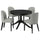 ROSENTORP / ROSENTORP table and 4 chairs, black/Tibbleby beige-grey black, 110/155 cm