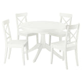 ROSENTORP / ROSENTORP table and 4 chairs, white/white, 110/155 cm