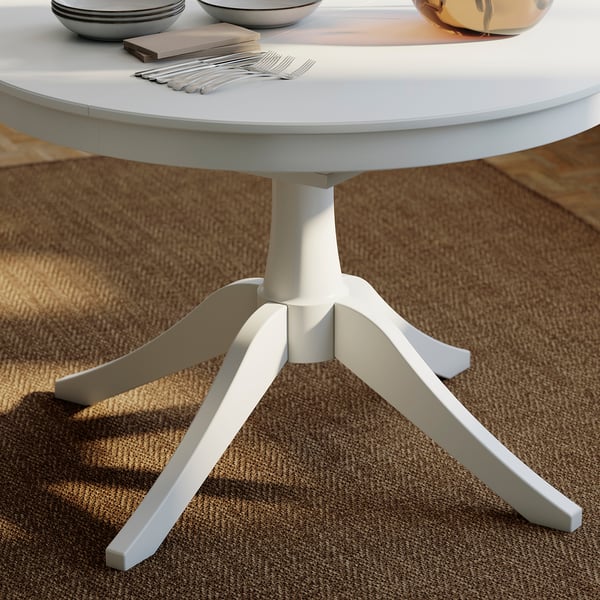 ROSENTORP / ROSENTORP table and 4 chairs, white/white, 110/155 cm
