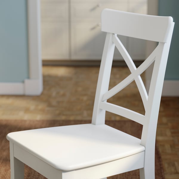 ROSENTORP / ROSENTORP table and 4 chairs, white/white, 110/155 cm